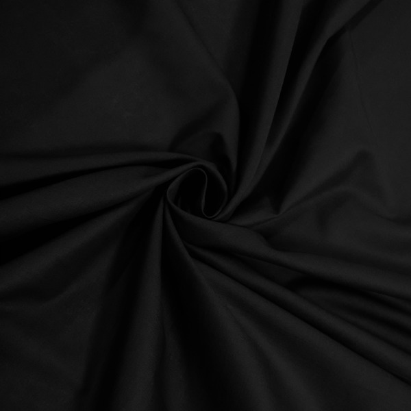 Black Quality 100% Cotton Lawn - 112 cms wide | Textiles Direct