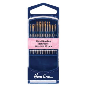 Sizes 3 - 5 Betweens Gold Eye Hand Sewing Needles - Pack of 16