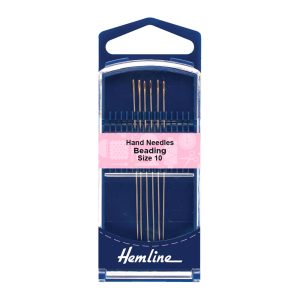 Sizes 10 Beading Gold Eye Hand Sewing Needles - Pack of 6