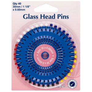 Glass Head Pins 1-3/16in Teal Blue - 3073640988530