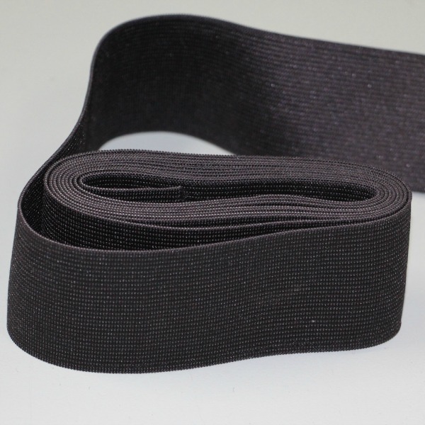 Black 50mm Belting Elastic - Per Metre | Textiles Direct